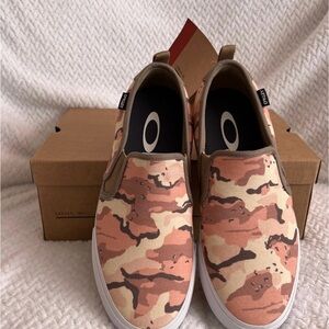Oakley Pink Sneakers with Slip-On Design and Camouflage Pattern